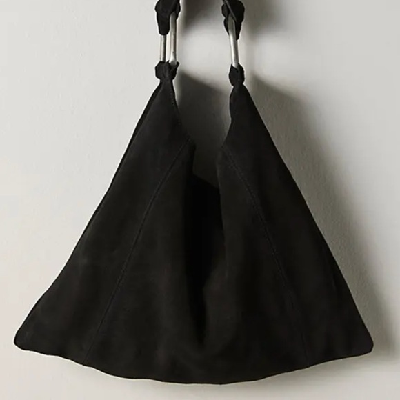 Free People Bobbi Slouch Black Suede Hobo Bag - Picture 1 of 1